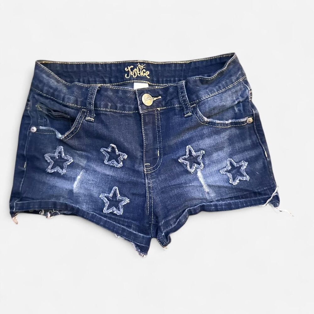 Girls Blue jean Shorts with Distressed Stars by Justice